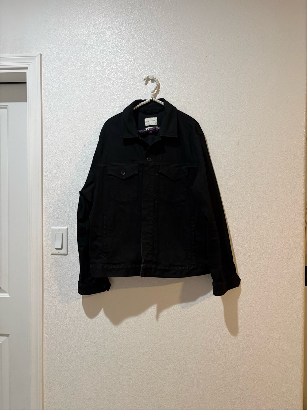 rag & bone XL Men's Black Denim Jacket